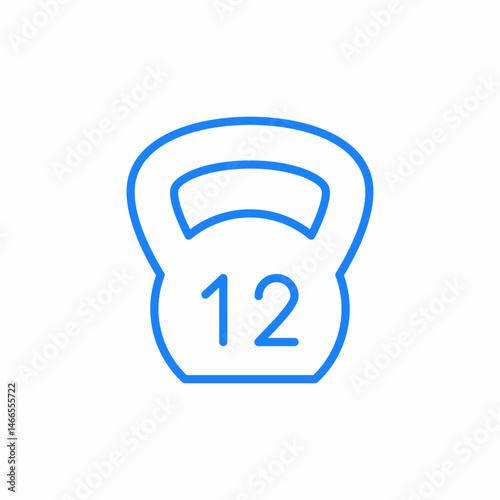 kettlebell marked weight icon sign vector