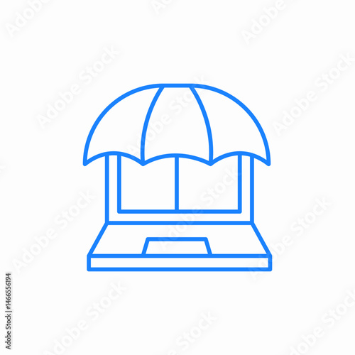 laptop insurance icon sign vector