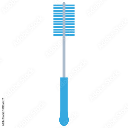 Long handle cleaning brush for bottle vector cartoon illustration isolated on a white background.