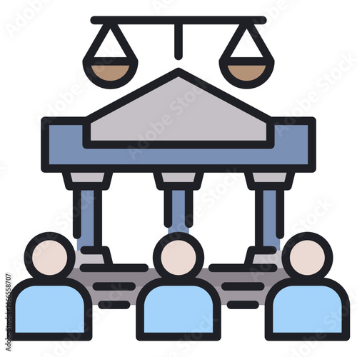 Civil Law Lineal Color Icon