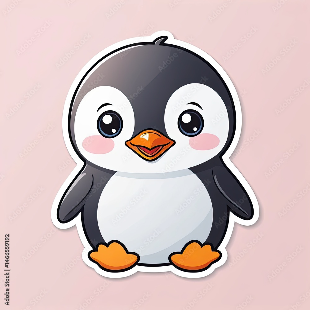 Fototapeta premium Adorable Cartoon Penguin Illustration