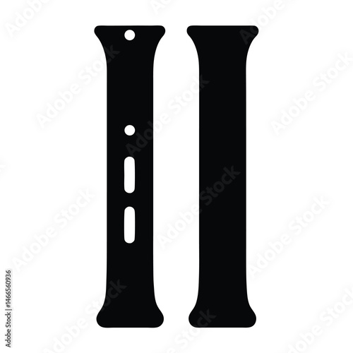 smartwatch bands vector silhouette icon, black and white illustration of footwear.