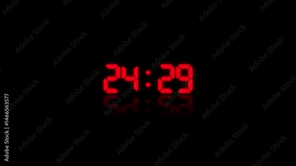 Red digital countdown timer starting from 30 seconds on a black background. Ideal for video intros, game shows, fitness intervals, and suspense scenes. Red digital countdown timer starting from 30 seconds on a black background. Ideal for video intros, game shows, fitness intervals, and suspense scenes.