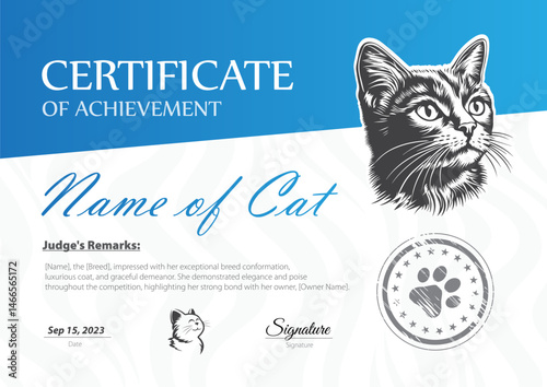 Certificate of Achievement for a Cat