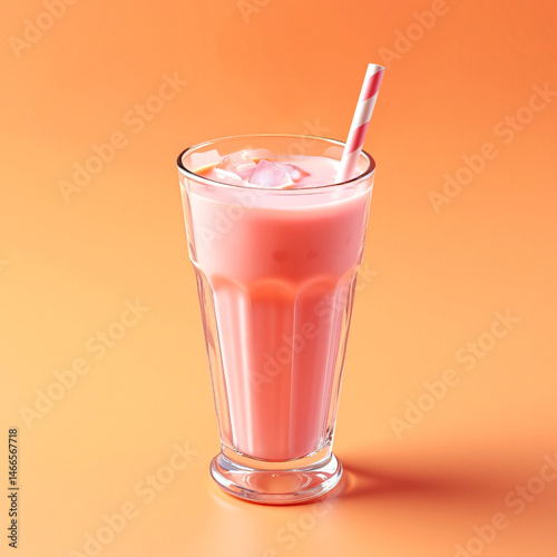 Wallpaper Mural ice strawberry milkshake with straw Torontodigital.ca
