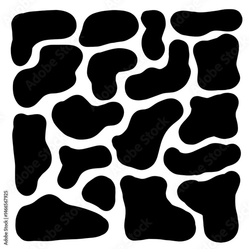 Organic blob, blot. Random blob organic geometric round pattern isolated on white background. abstract organic shape collection.