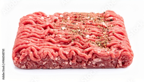 Wallpaper Mural Ground Meat with Spice Blend on Isolated White Background Torontodigital.ca
