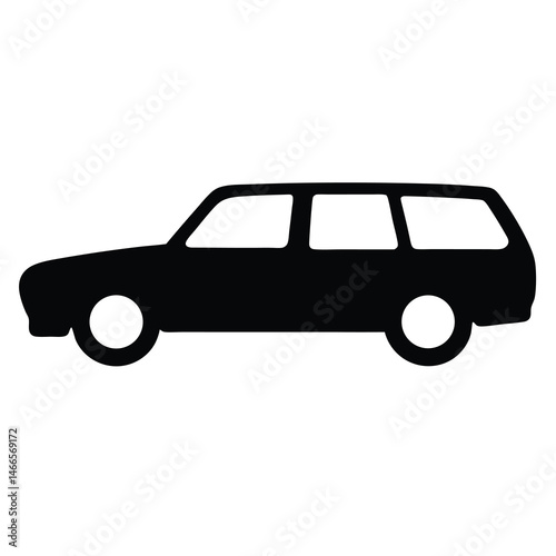 station wagon , black and white illustration of vehicles.