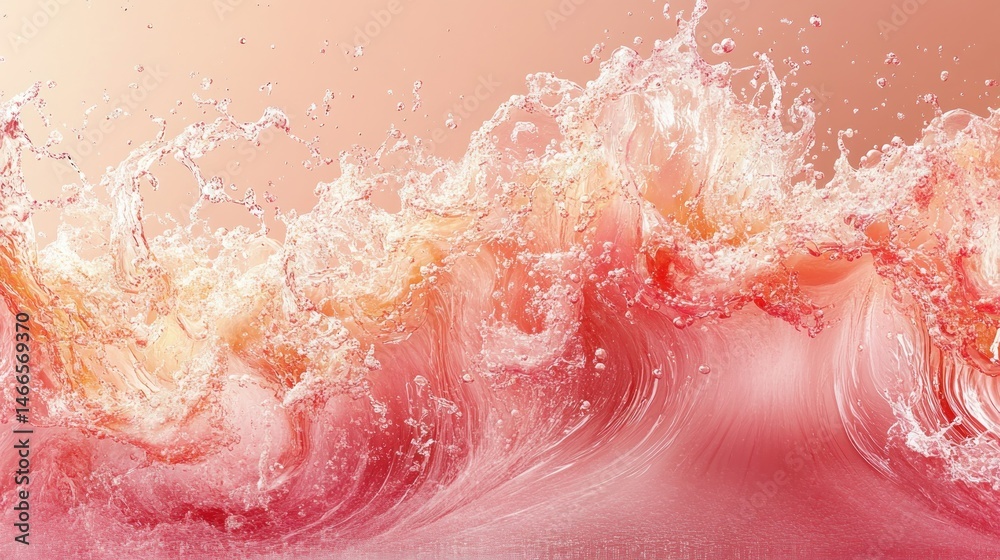 Fototapeta premium Pink liquid waves splashing