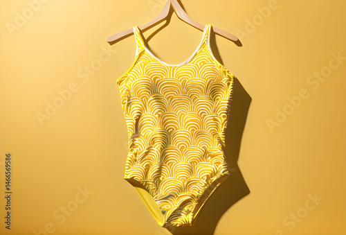 summer women's swimsuit in yellow shades of color