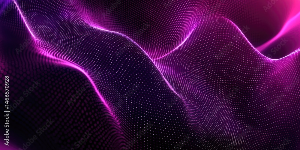Dotted Neon Gradient Wave Abstract Dynamic Particle Waveform.