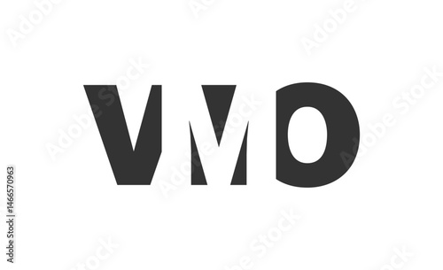 VMO logo design. Initial letter V M O bold font style for tech startups, consulting, corporate branding. Creative company name, headlines typography identity, trendy logotype.