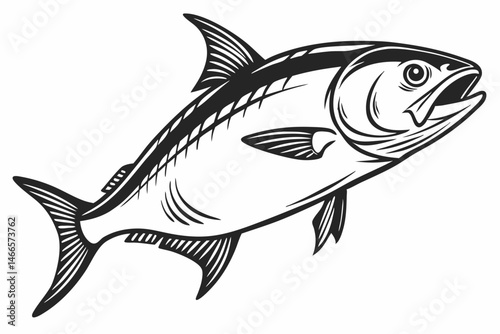 milkfish sihouette black vector