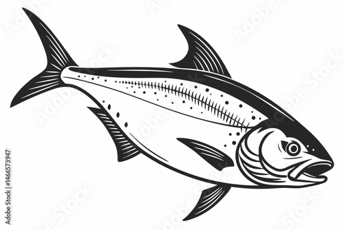 milkfish sihouette black vector