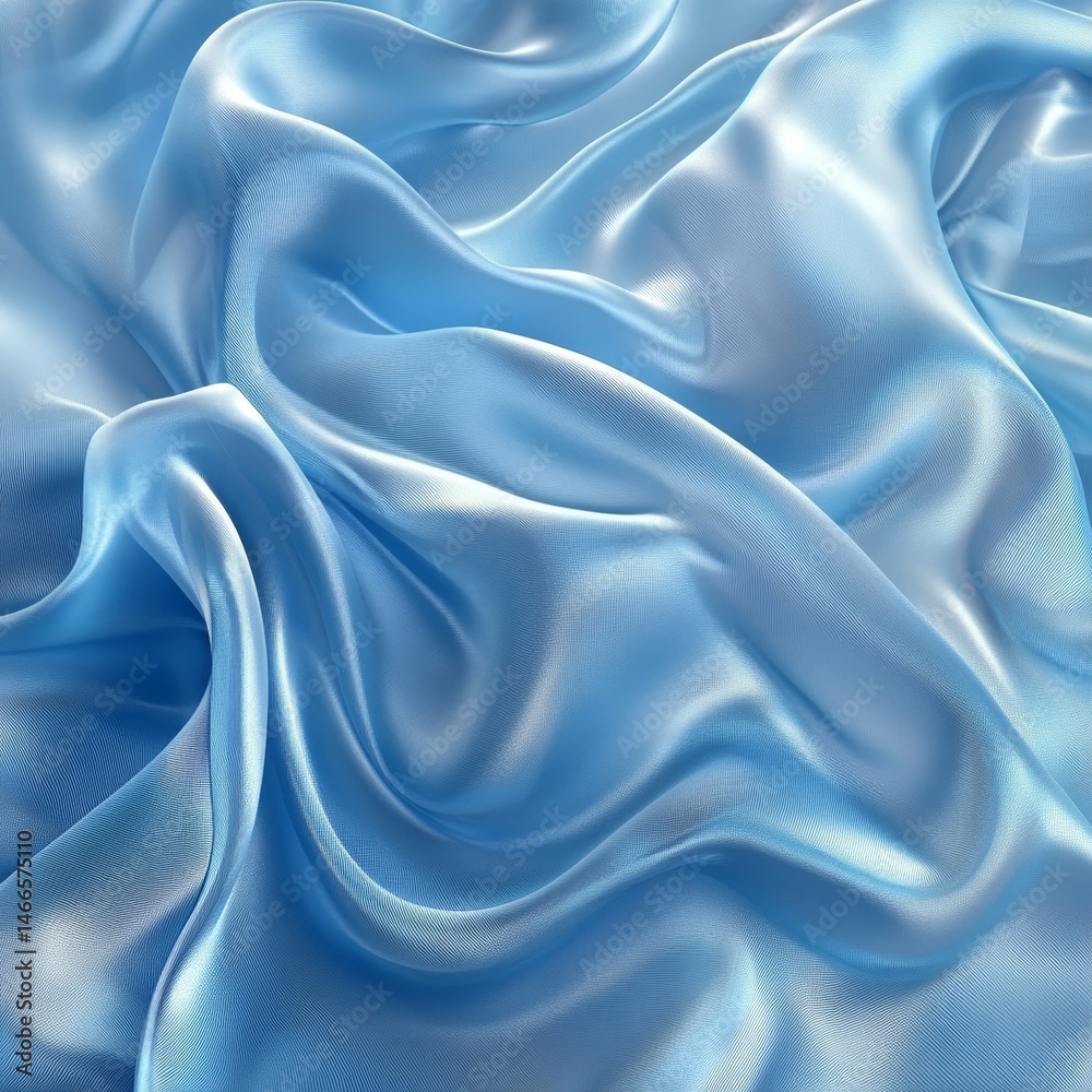 Fototapeta premium Blue Silk Digital Concept, Generative AI