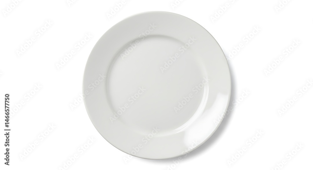 Simple White Dinner Plate, Clean Tableware, Empty Ceramic Dish Simple White Dinner Plate, Clean Tableware, Empty Ceramic Dish