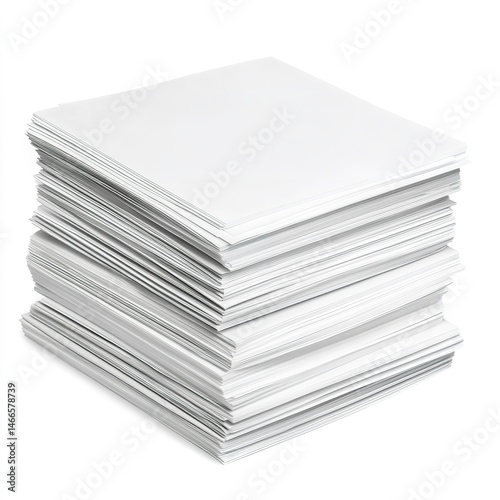 White paper stack office supply print document a sheet ream stationery blank copy texture background
