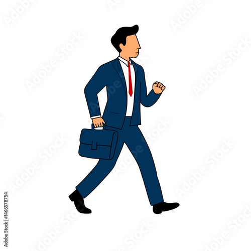 business man running without background ilustration 