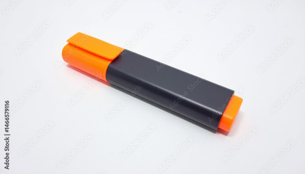 Highlighter with Neon Cap on Isolated White Background Highlighter with Neon Cap on Isolated White Background
