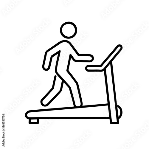 Person walking on treadmill icon in outline style