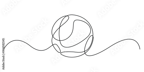 Continuous one line drawing. Basketball icon, Vector illustration basketball single line art illustration on white background.