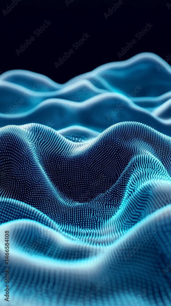 Obraz premium Abstract Glowing Blue Wave Pattern