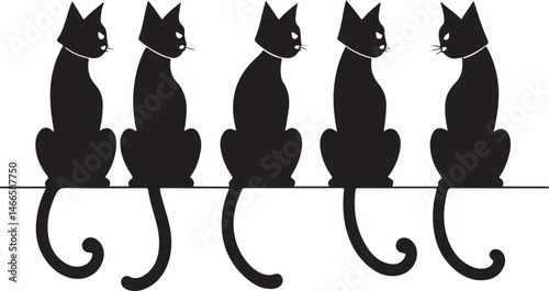 Curious Cat on the Windowsill Silhouette

Sleek Cat with Raised Tail Vector Design

Playful Kitten Pouncing Silhouette

Black Cat in the Moonlight Vector Art

Sleeping Cat with Curled Tail Silhouette