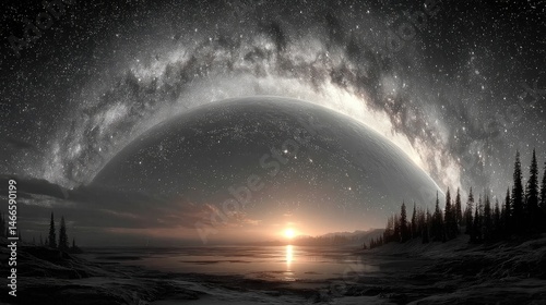 Celestial planet sunrise