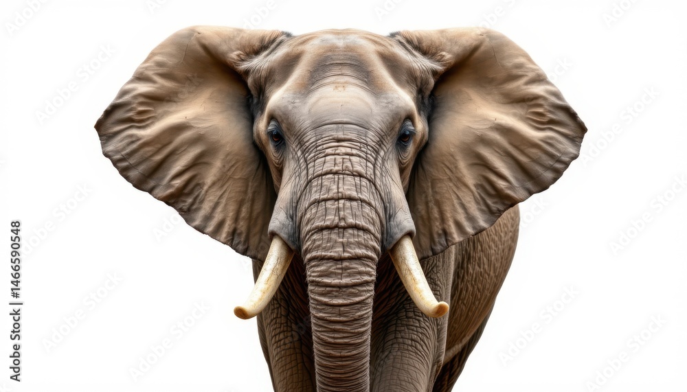 Obraz premium Majestic elephant close-up wildlife sanctuary animal portrait natural habitat front view wildlife conservation