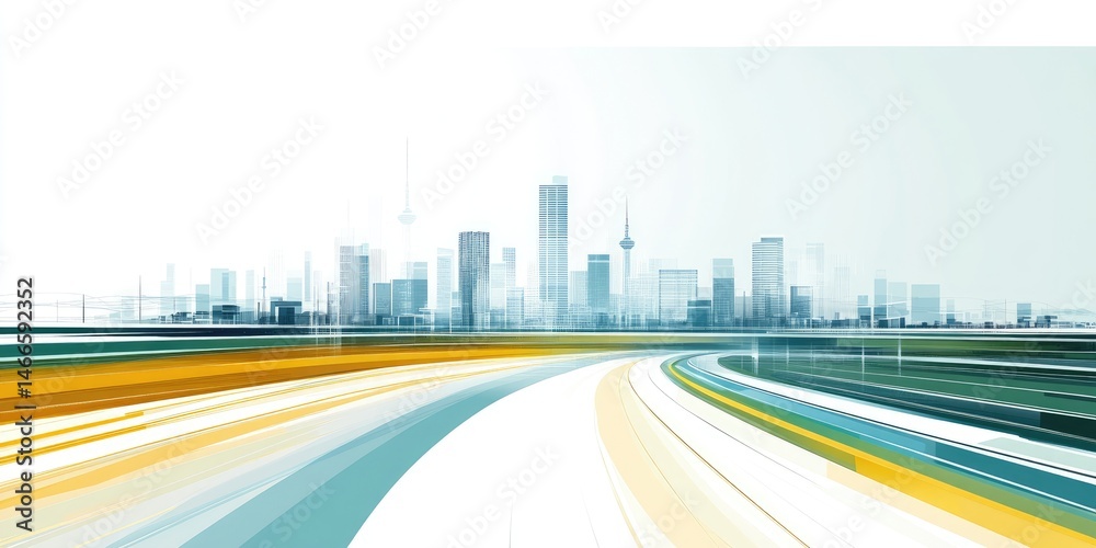 Fototapeta premium Cityscape Abstract Urban Speed and Modern Architecture Background.