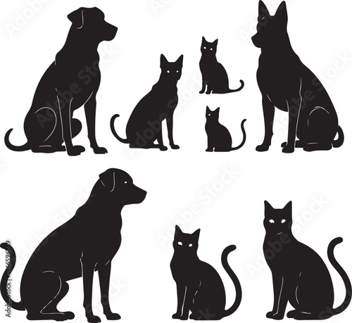 Curious Cat Sitting Silhouette

Playful Kitten Vector Design

Sleeping Cat on Windowsill Silhouette

Cat Stretching Silhouette Art

Elegant Cat Profile Vector