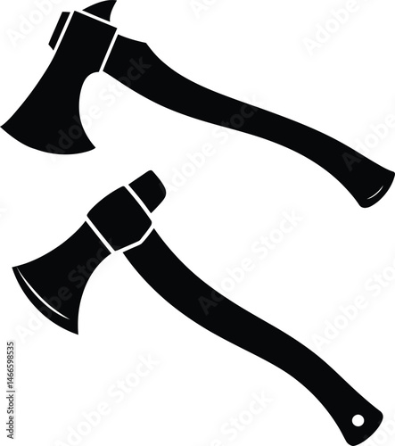 Silhouettes Axes vector with Detailed Designs