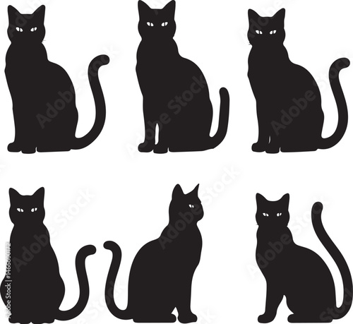 Curious Cat Sitting Silhouette

Playful Kitten Vector Design

Sleeping Cat on Windowsill Silhouette

Cat Stretching Silhouette Art

Elegant Cat Profile Vector