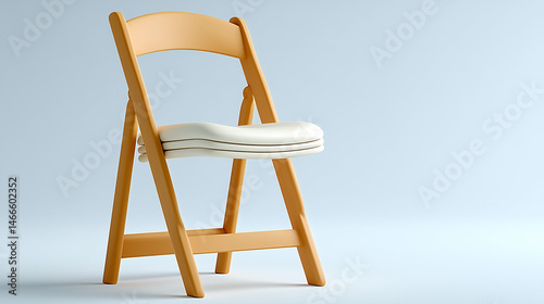 Elegant Polished Folded Chair on Clean White Background for Modern Interior Design Inspiration