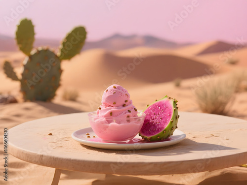 strawberry ice cream dragon fruit
