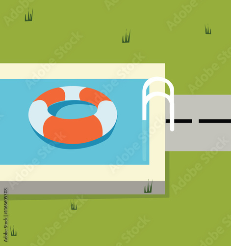 round float in swimming pool