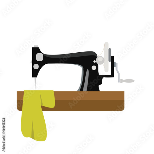 sewing machine.  illustration of the vintage sewing machine.