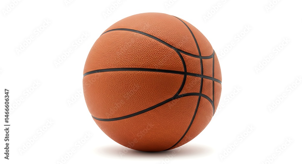 Fototapeta premium Classic Orange Basketball on White Background