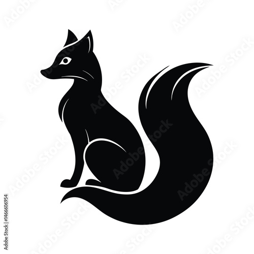 Curled Fox Sleek Vector Silhouette