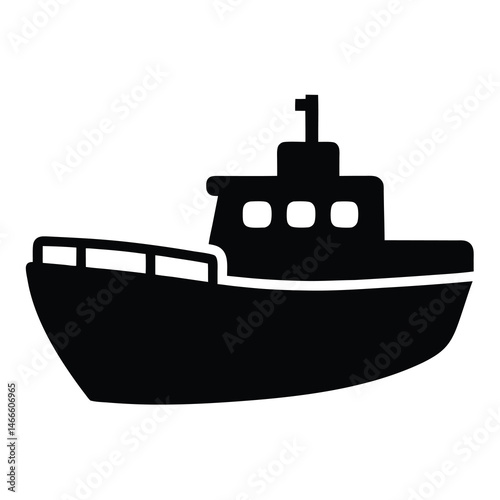 tugboat , black and white illustration of vehicles.