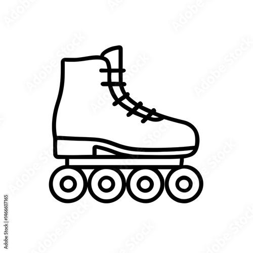 Roller skate icon in outline style for sport and leisure