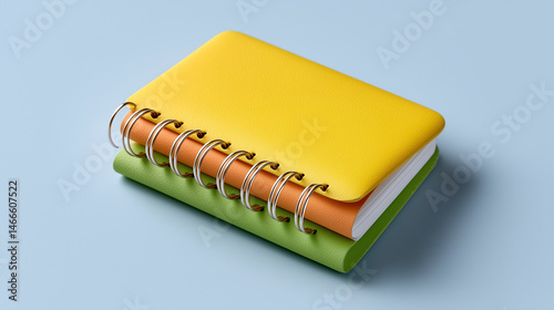 Brightly Colored Notebooks on a Clean Background Perfect for Creative Projects and Organization