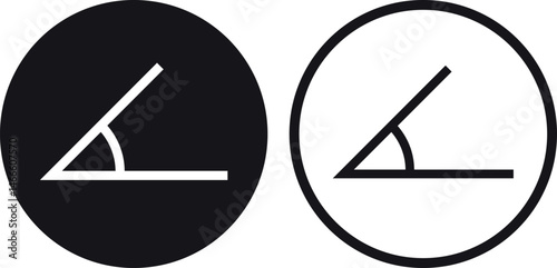 45 degree angle icon set in two styles . Angle icon . Vector illustration