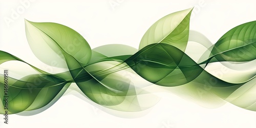 Green Leaf Flow Abstract Nature Art.