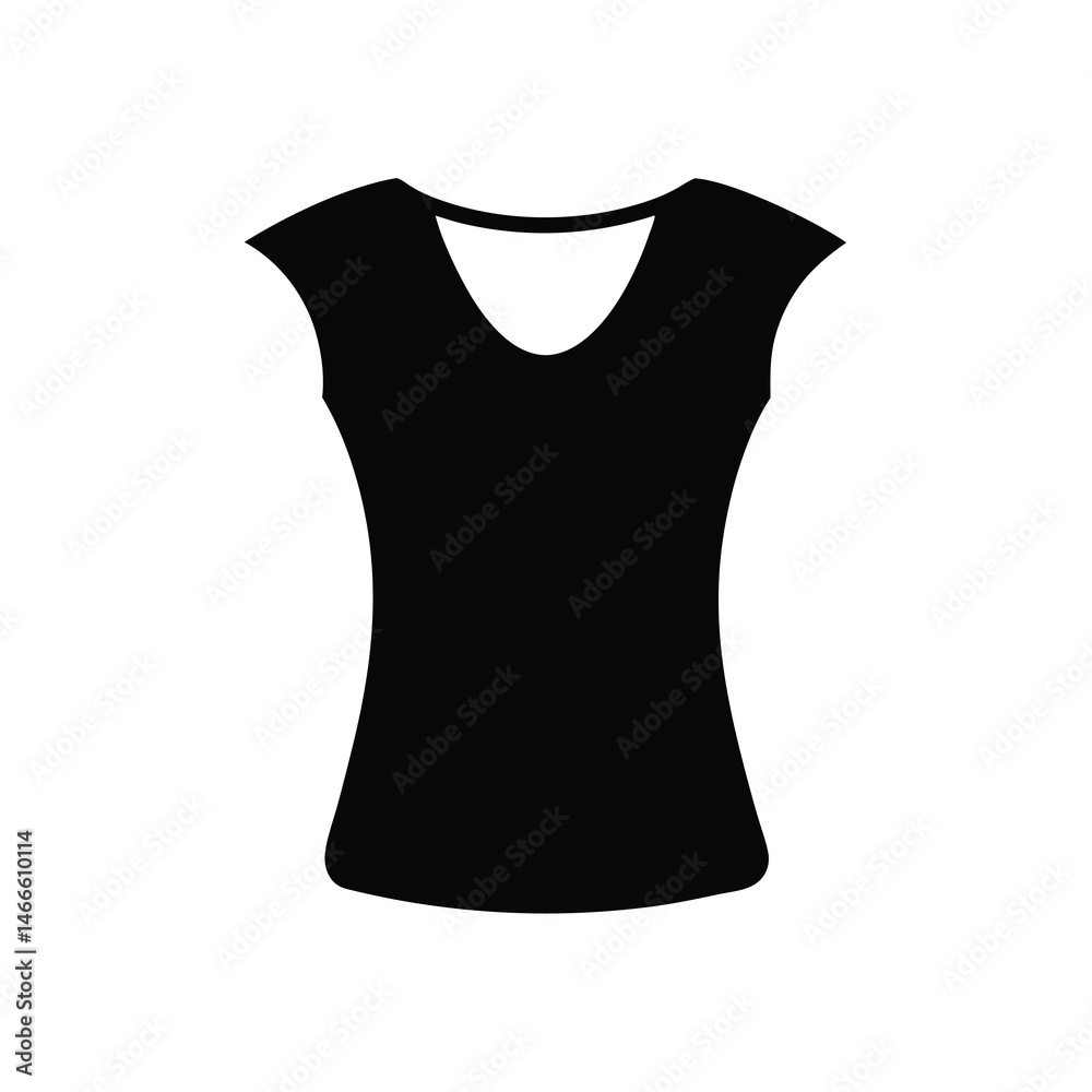 undershirt vector silhouette icon, black and white illustration of clothing. undershirt vector silhouette icon, black and white illustration of clothing.