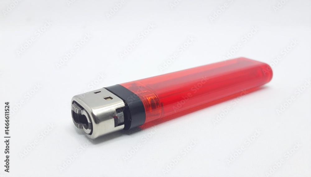 Lighter with Flint Spark on Isolated White Background Lighter with Flint Spark on Isolated White Background