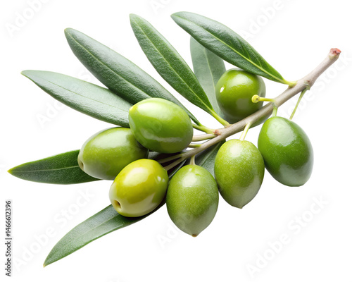 Wallpaper Mural green olives on branch isolated on white background . File type PNG Transparent. Torontodigital.ca