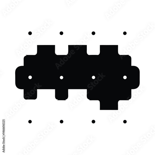watch chains vector silhouette icon, black and white illustration of footwear.