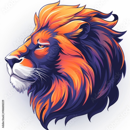Wallpaper Mural Flat Lion Logo for Esports with Isolated White Background Torontodigital.ca