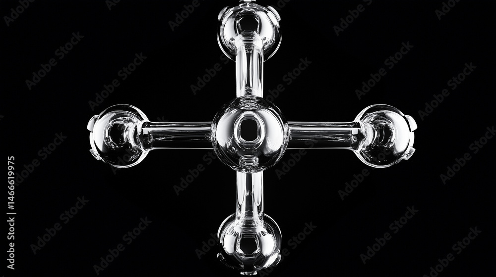 Detailed view of a methane molecule with central carbon and four hydrogens.